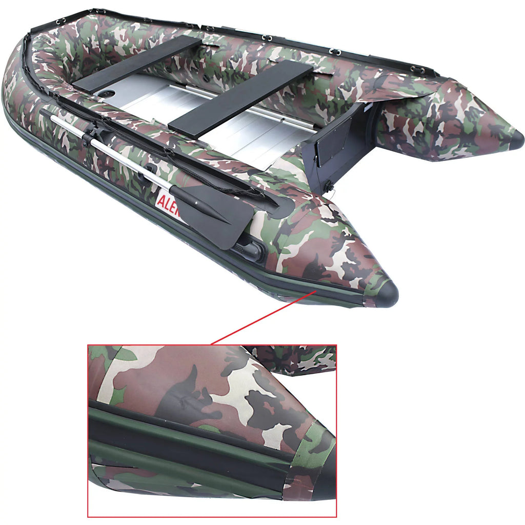 Inflatable Fishing Boat 4-Person Raft 10.5 feet - Camouflage