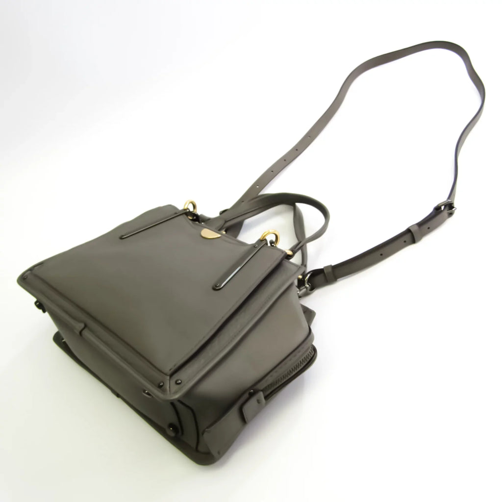 Pre-Owned Coach Womens Leather Handbag Shoulder Bag Gray (Good)