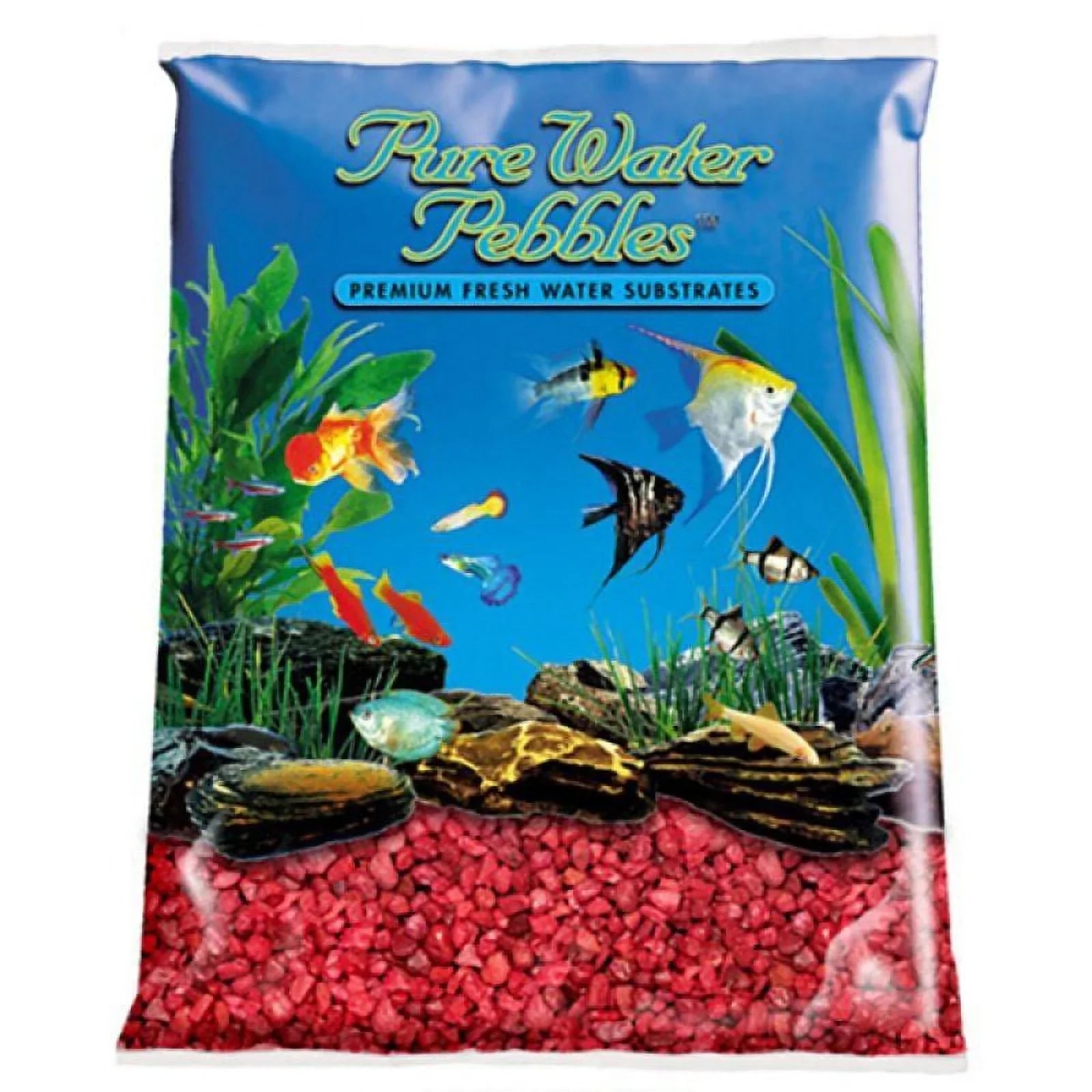 Pure Water Pebbles Aquarium Gravel - Currant Red 25 lbs (3.1-6.3 mm Grain)