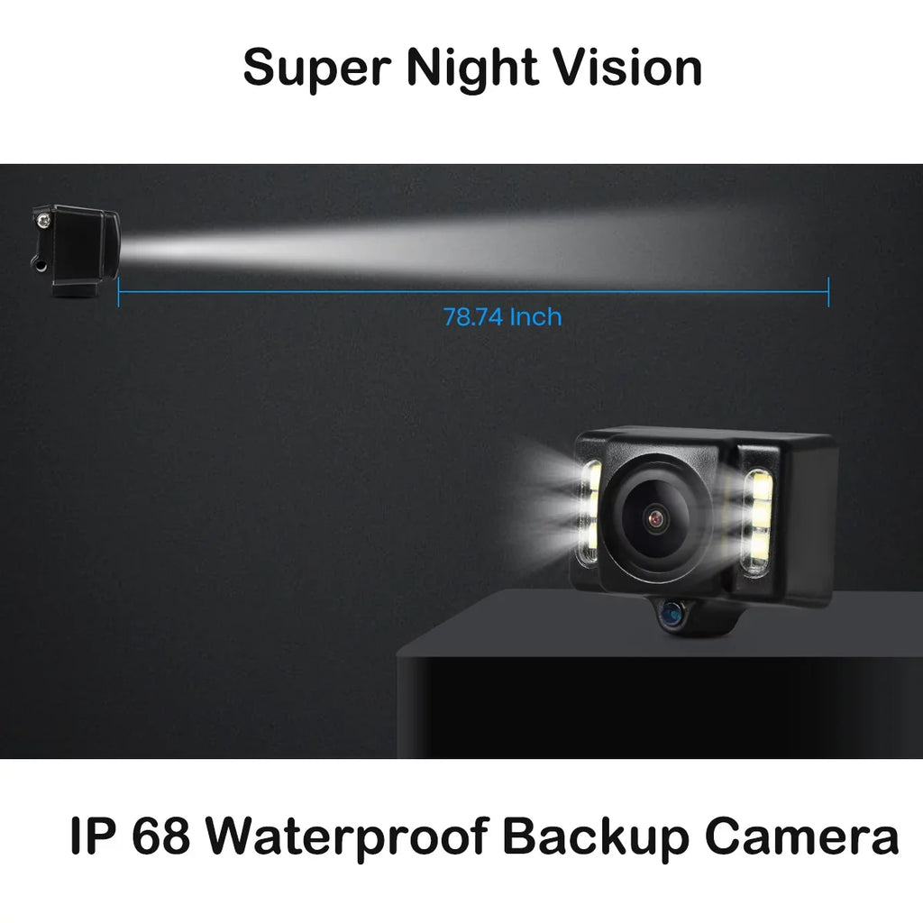 Auto-Vox Wireless Backup Camera Kit  Look Rear View Mirror Monitor for Trucks, No Wiring Installation ()