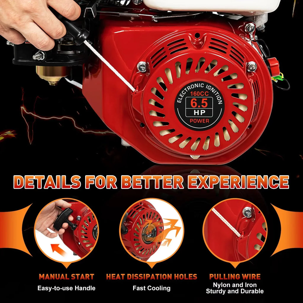4 Stroke 6.5HP Single Cylinder Gas Engine 160cc Air Cooled For Honda