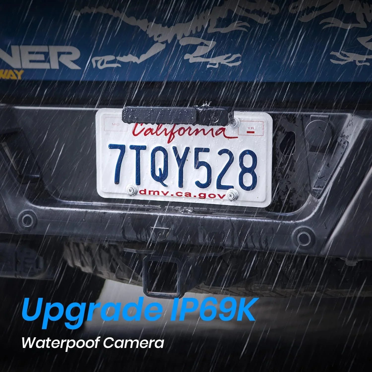 '- Solar Backup Camera Wireless Reverse Camera  Waterproof Vehicles License Plate Camera for Trailer/