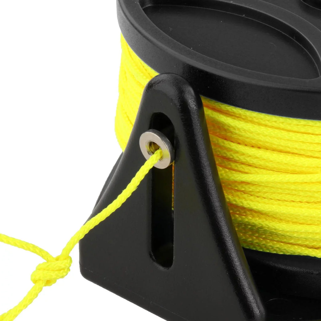 Heavy Duty Scuba Reel Handle Kayak Anchor Safety Gear for Spear Fishing Underwater Wreck Exploration Recreational Diving Black 83 meters