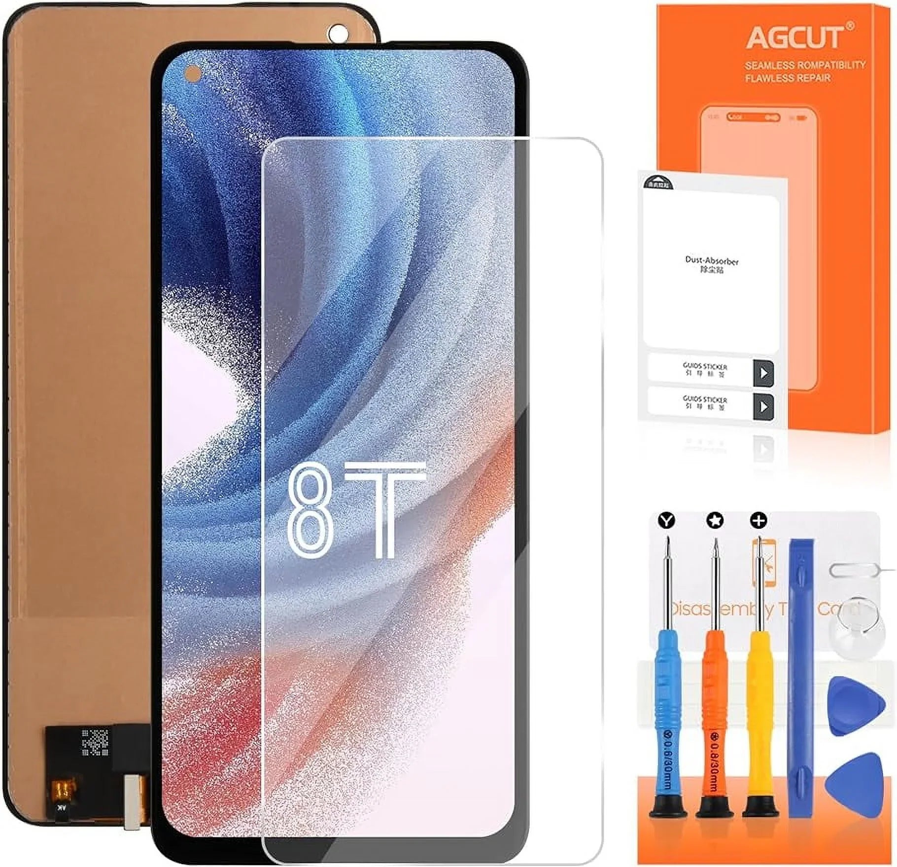 for Oneplus 8T 8T+ 5G Screen Replacement  Display     Screen Touch Digitizer Assembly Repair Part (Support Fingerprint)