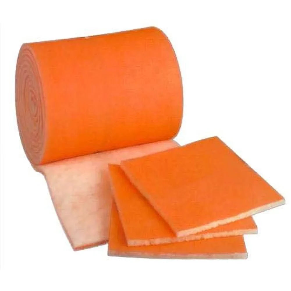 /Air Filter Media Roll, Orange/White  Polyester Media with a Heavy Dry Tackifier - 1 inch x 25 inch x 10 Foot
