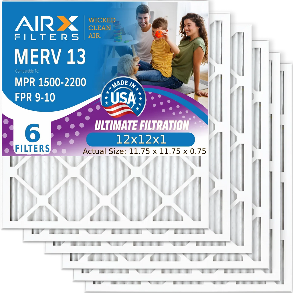 12x12x1 Air Filter  13 Comparable to  1500 - 2200 &  9 Electrostatic Pleated Air Conditioner Filter 6 Pack   Premium  Made 12x12x1 Furnace Filters by     .