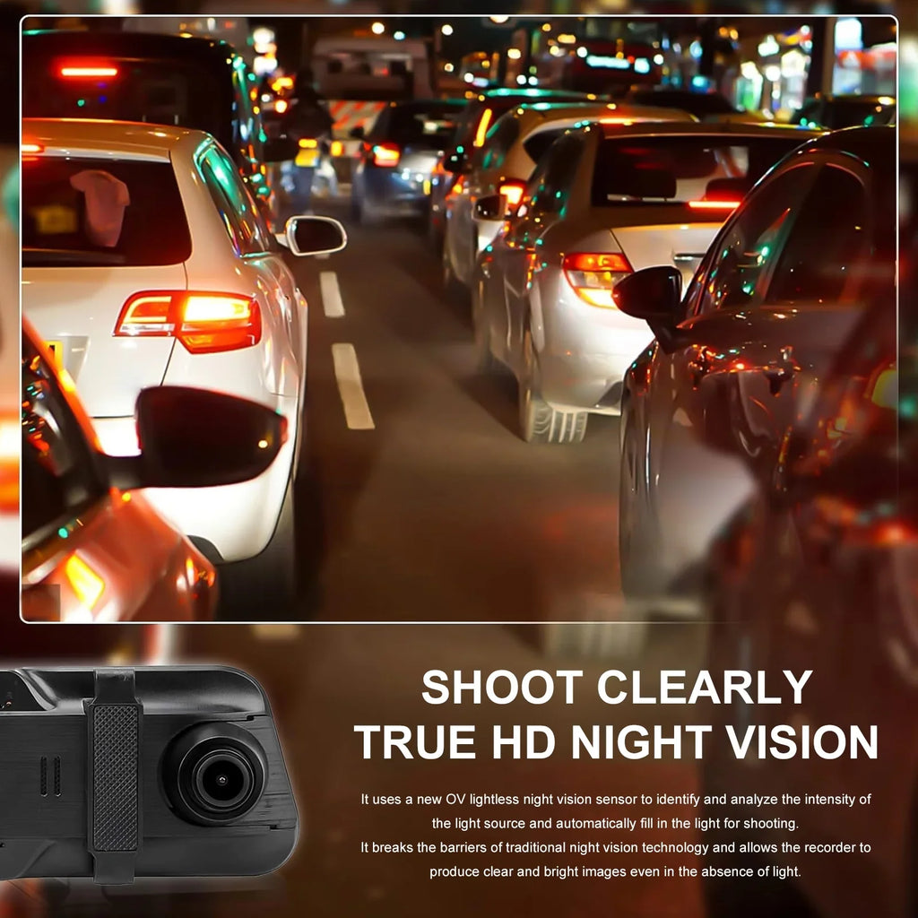 10" Mirror Dash Cam,Kepeak 1080P  Full Touch Screen Front and Rear View Backup Camera,-Sensor, Parking Monitor, 170° Wide Angle,with 5.5 Meters Cable