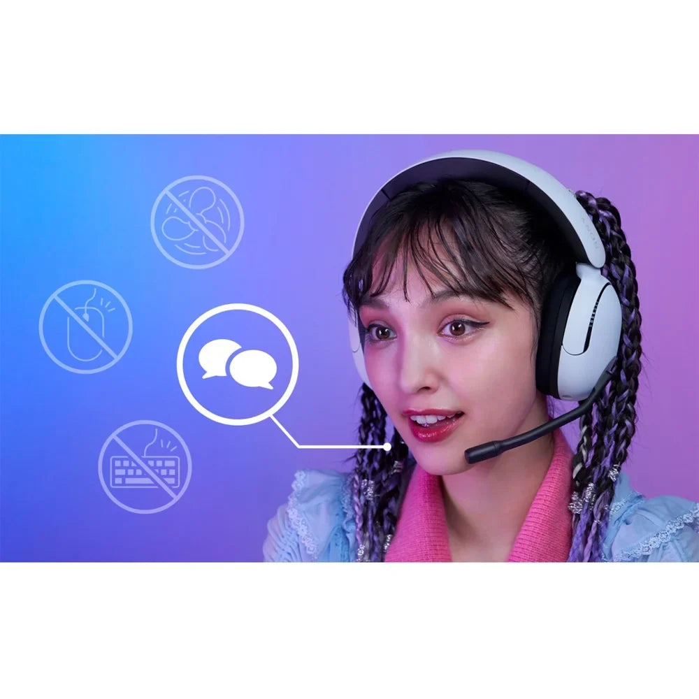 Sony /   Wireless Noise Cancelling Gaming Headset, White Bundle with Deco Gear Pro Audio Headphone Stand, 6 Foot - to - Cable & 2   Enhanced Protection Pack