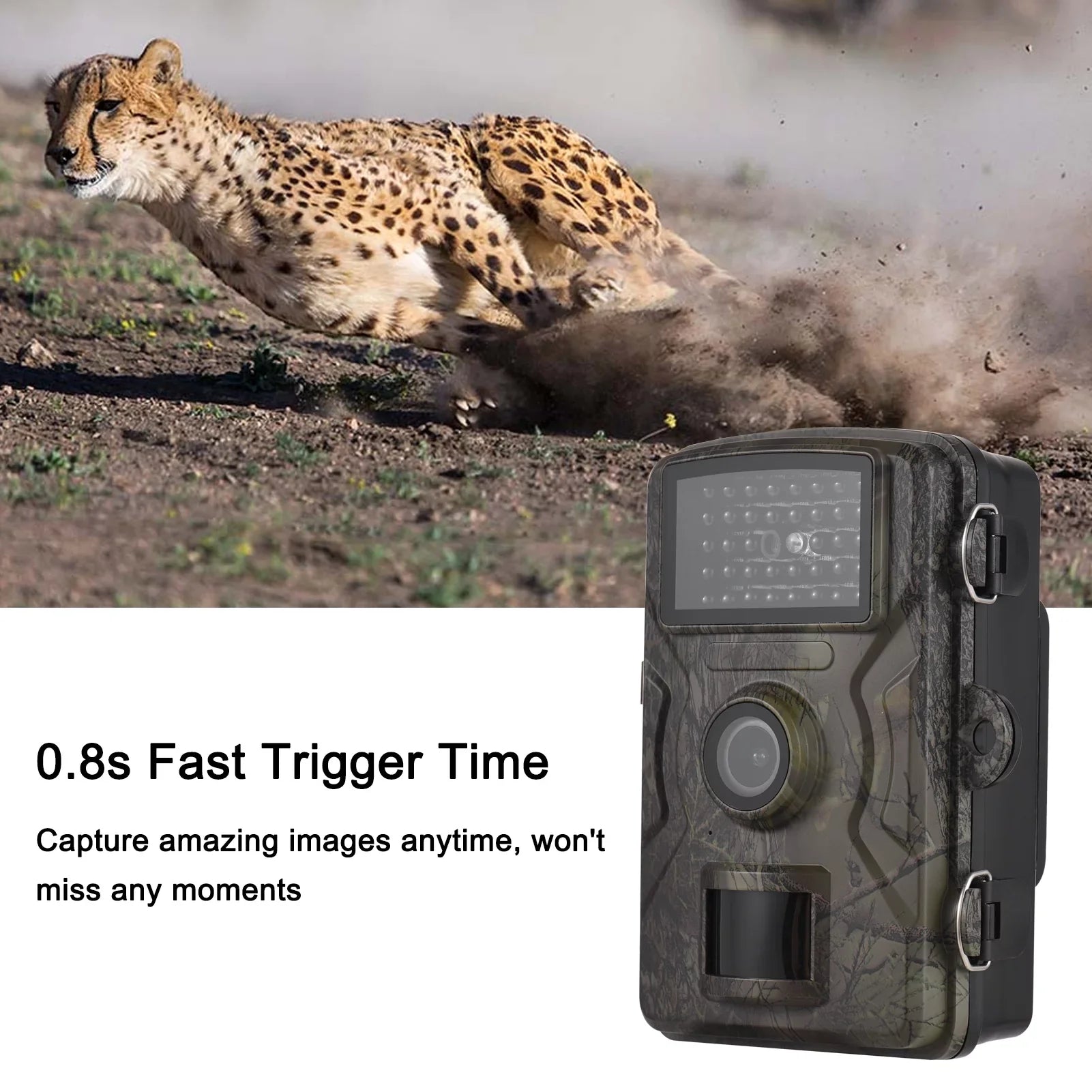 1080P Trail 16MP Wildlife Tracking with 2.0 Inch  Color Screen 0.8s Trigger Time Supports Infrared Night Vision Motion Activated  Waterproof