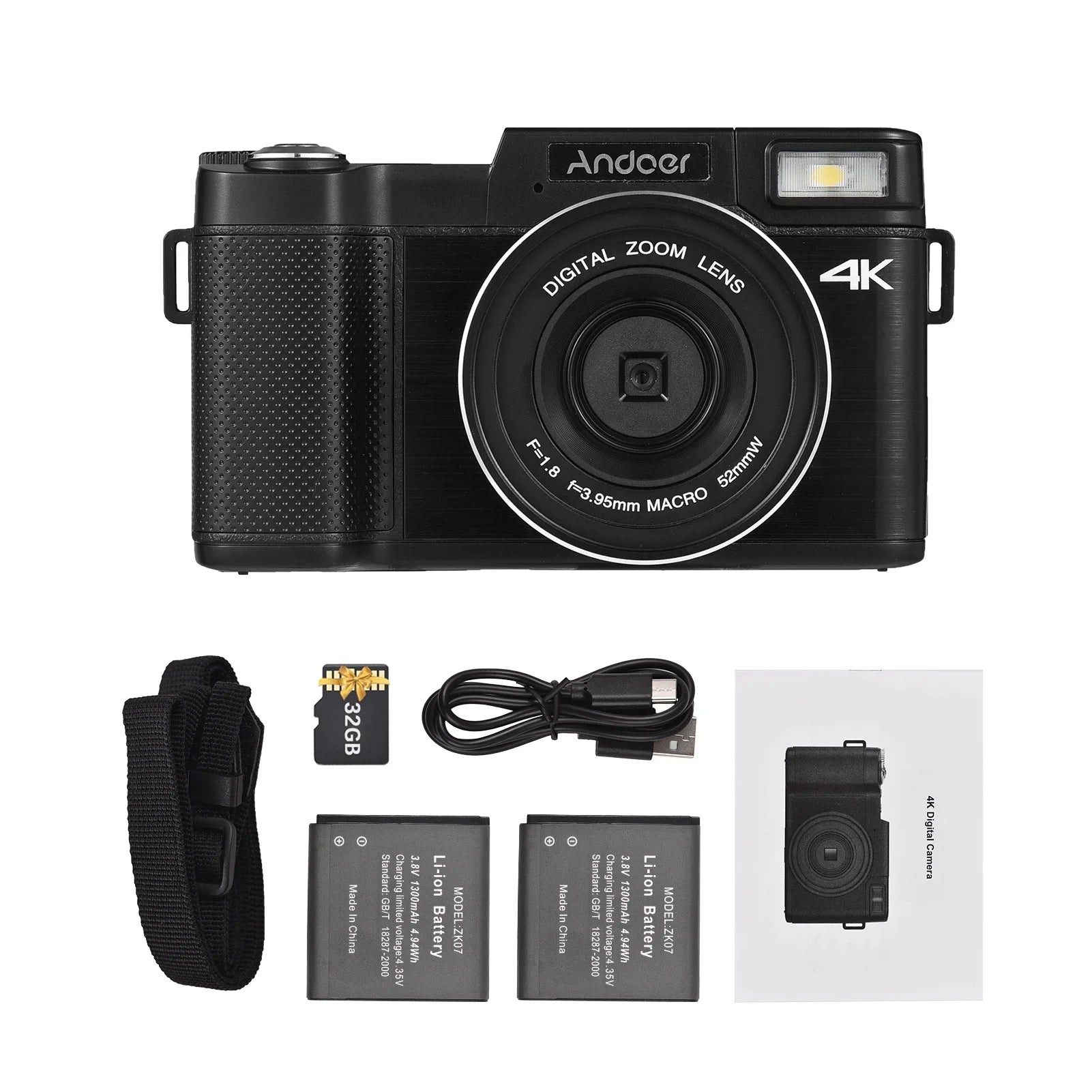 Andoer-2 Digital camera, Rotatable Screen Rotatable Screen 48MP  16X Support 3.0-inch  Rotatable 2pcs Batteries Screen 48MP 4K Camera 3.0-inch  Portable Camera 3.0-inch 48MP 4K  dsfen