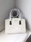 Perry Leather Warm Beige Blush 3 Comparts Satchel Bag Purse
