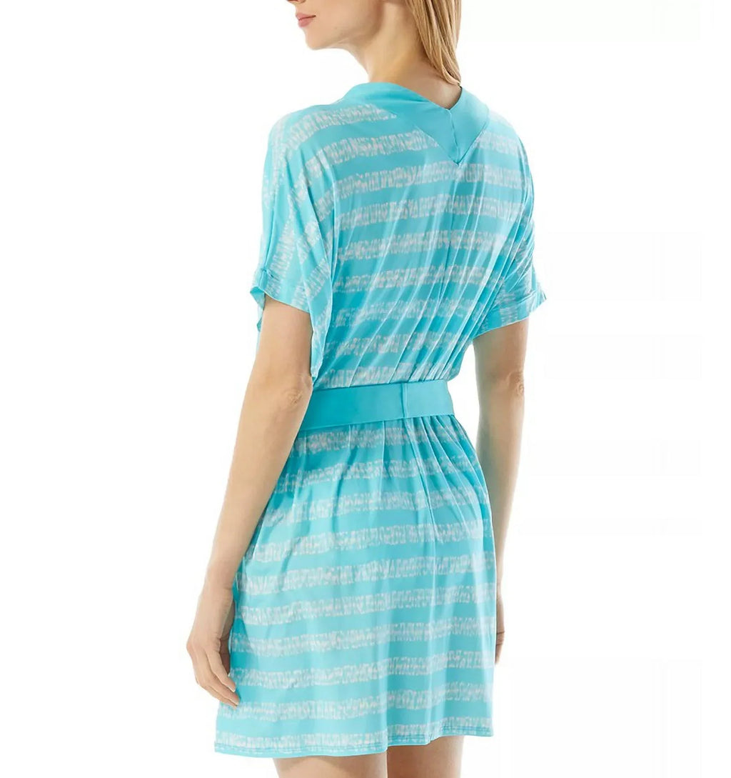 Michael Kors  -Neck Belted Tunic Cover-up,  Medium/Large