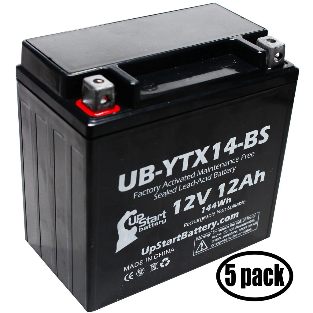 5-Pack UpStart Battery Replacement for 2011  ,  800  Factory Activated, Maintenance Free, Motorcycle Battery - 12V, 12AH, --