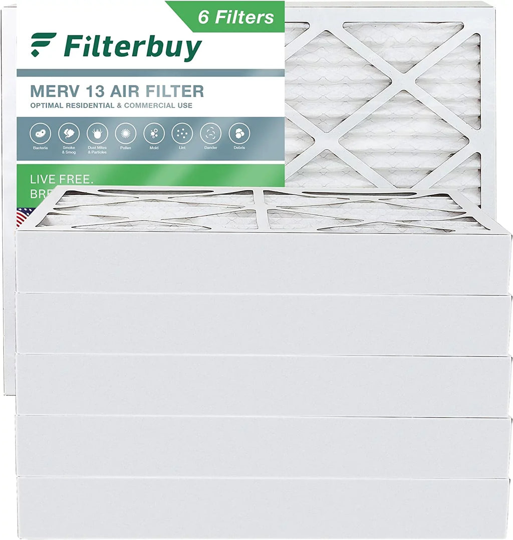Filterbuy 10x16x4  13 Pleated   Furnace Air Filters (6-Pack)