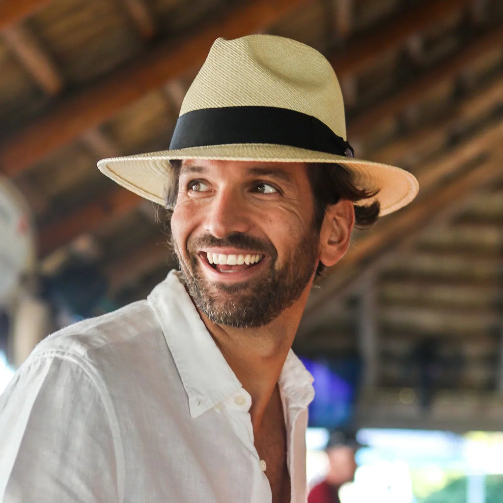 Panama Jack Premium Safari Straw Hat - Handwoven, Lightweight & Breathable, 2 5/8" Brim (-Large)