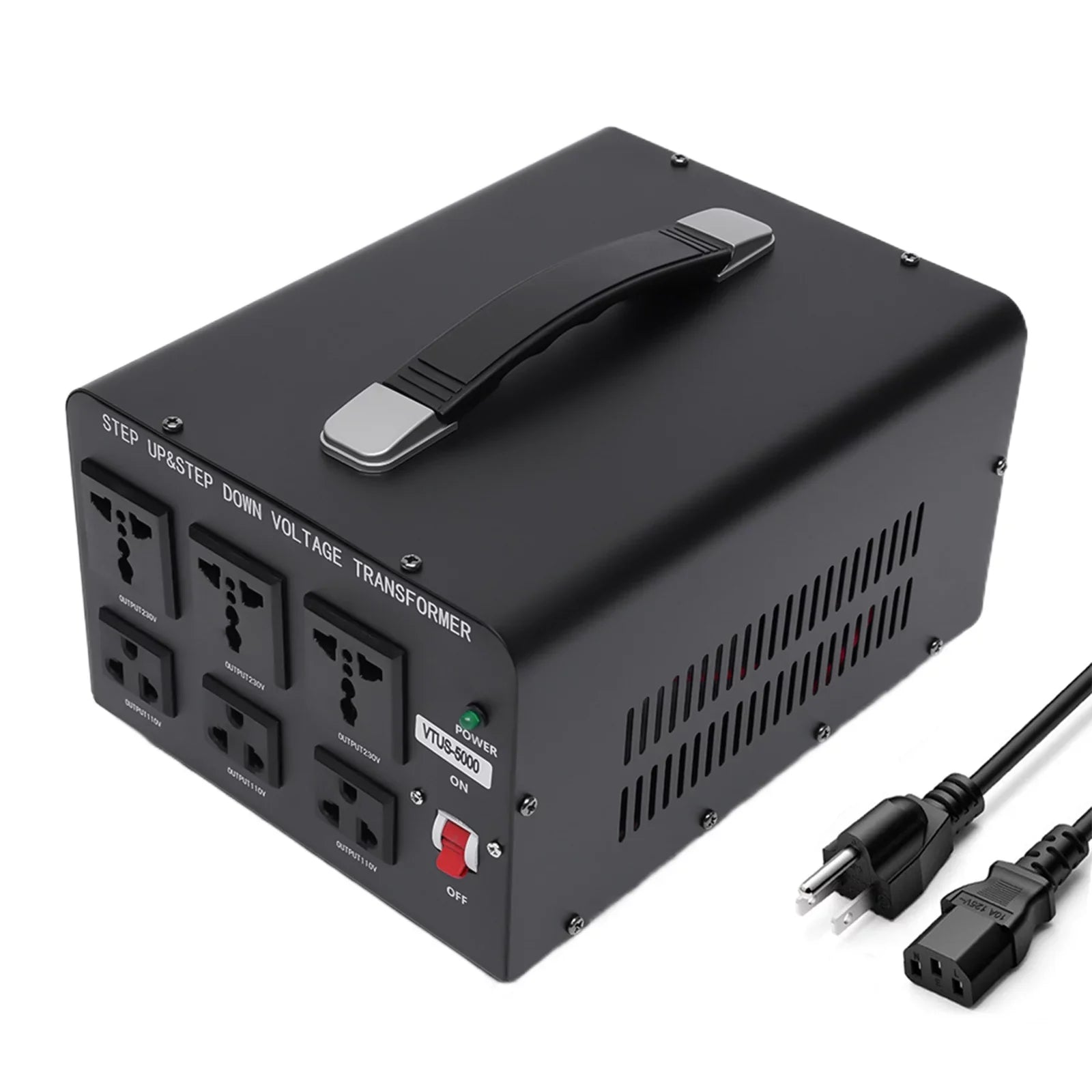 Loyalheartdy 5000 Watt Peak Voltage Converter Transformer Heavy Duty Step Up/Down Convert 110V to 220V / 220V to 110V Electric Power Voltage Converter