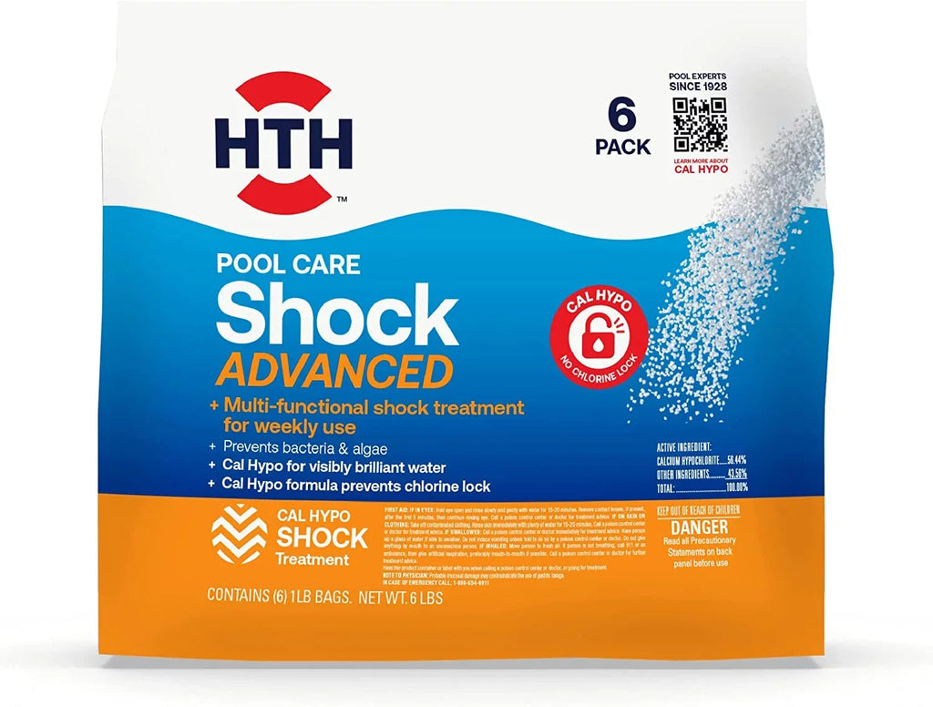 Pool Care Shock Advanced, Swimming Pool Chemical Prevents Bacteria & Algae, Cal Hypo Formula, 1 lb (Pack of 6)