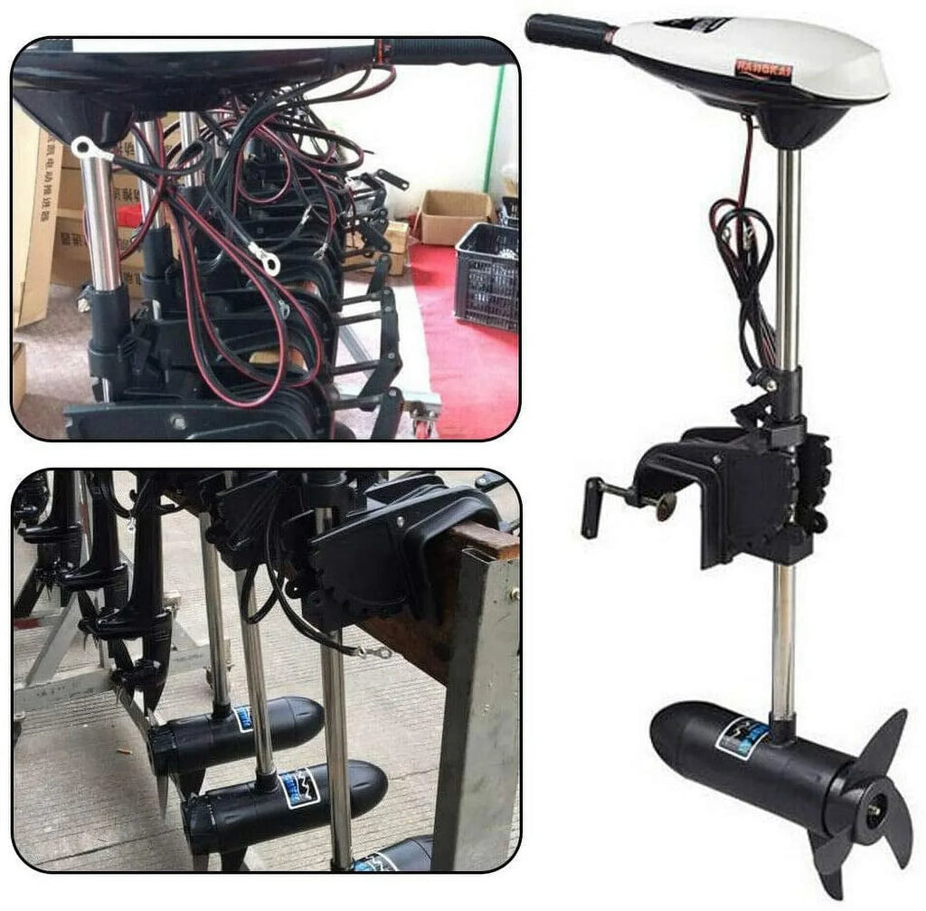 Outboard Motor Boat Engine 12V 65lb Electric Outboard Inflatable Fishing Boat Brush Motor Engine 660W