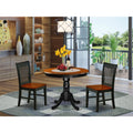 East West Furniture Antique 3-piece Traditional Wood Dining Set in Black/Cherry