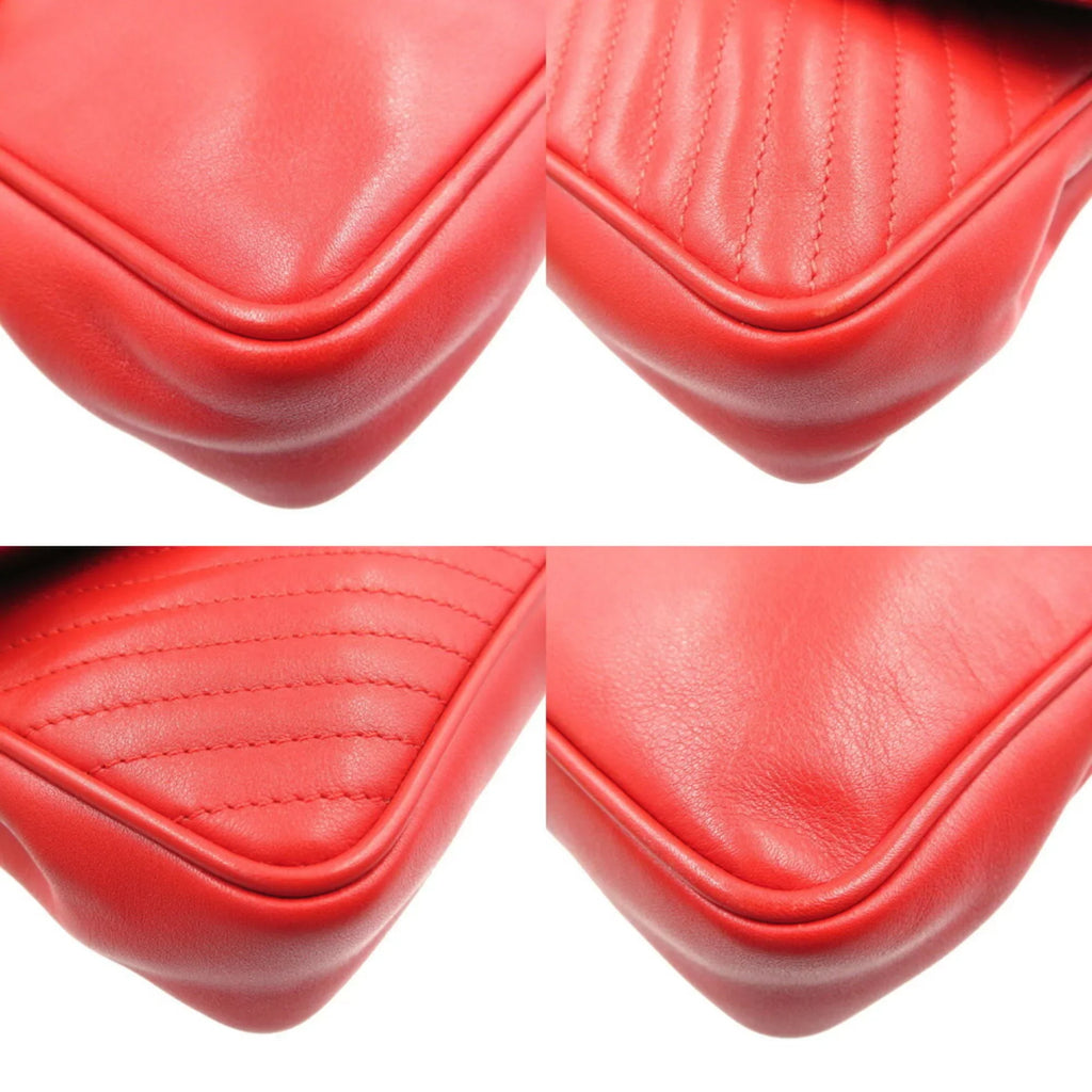 Pre-Owned Celine leather red chain shoulder bag (Good)