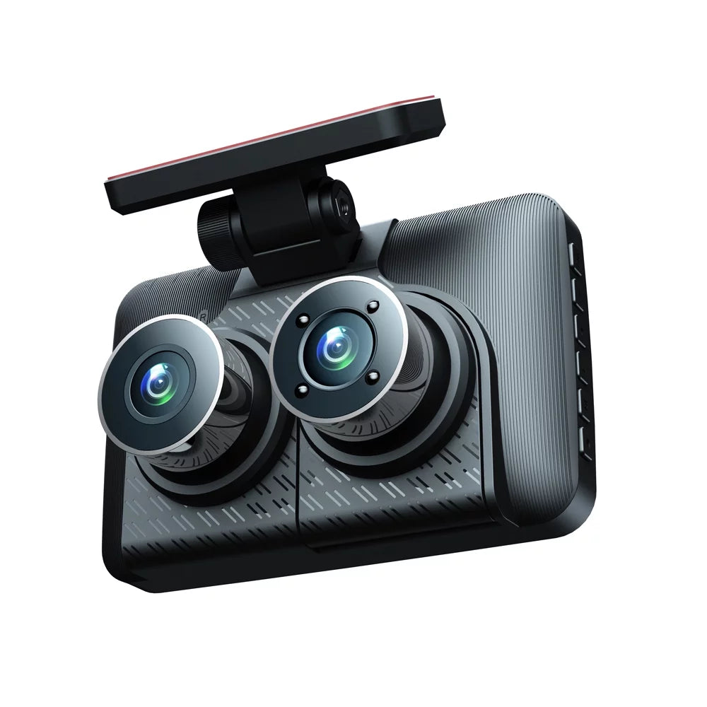 Ametoys 3 Cameras Dash Cam 4in Clear Car Rearview Mirror Car Video Recording Wide Angle Car Recorder Auto Safety Driving Recorder