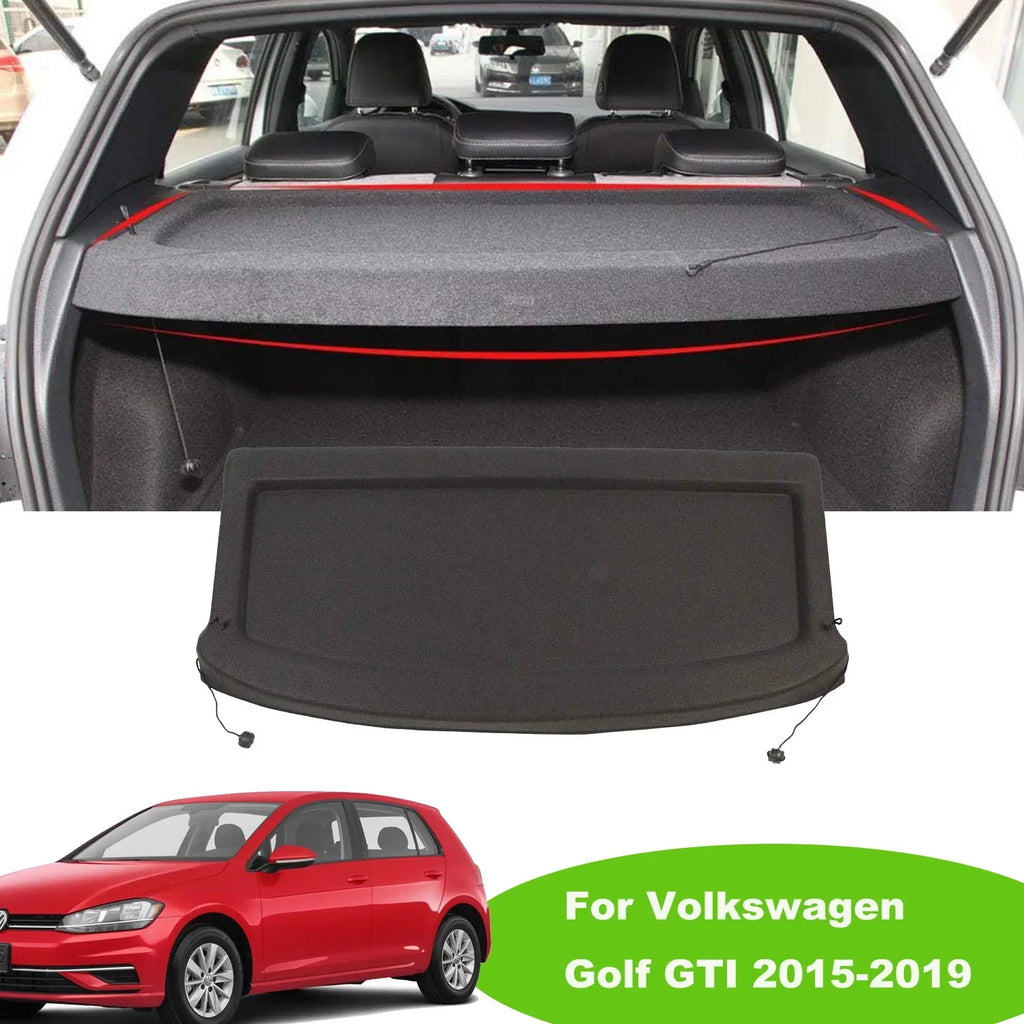 Fit 2015-2019 Volkswagen  Golf 7 Non-retractable Cargo Cover for 2015 2016 2017 2018 2019    7 Hatchback Rear Trunk Luggage Privacy Shade Accessory, Black