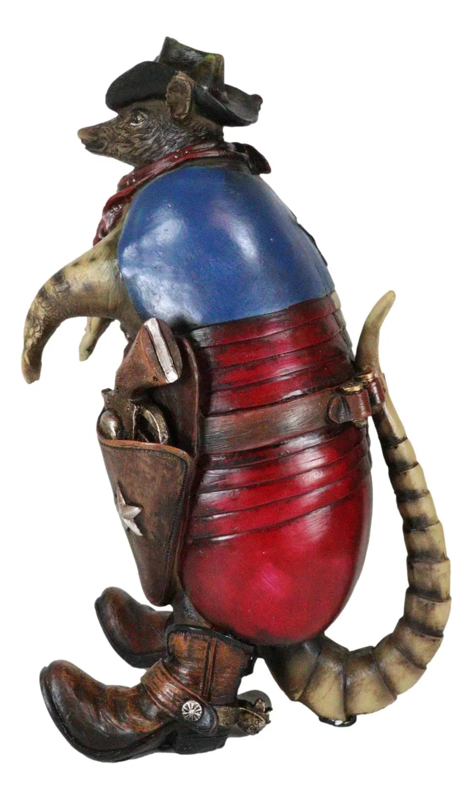 Western Rustic Texas Sherriff Cowboy Texan Armadillo Big Guns And Boots Figurine