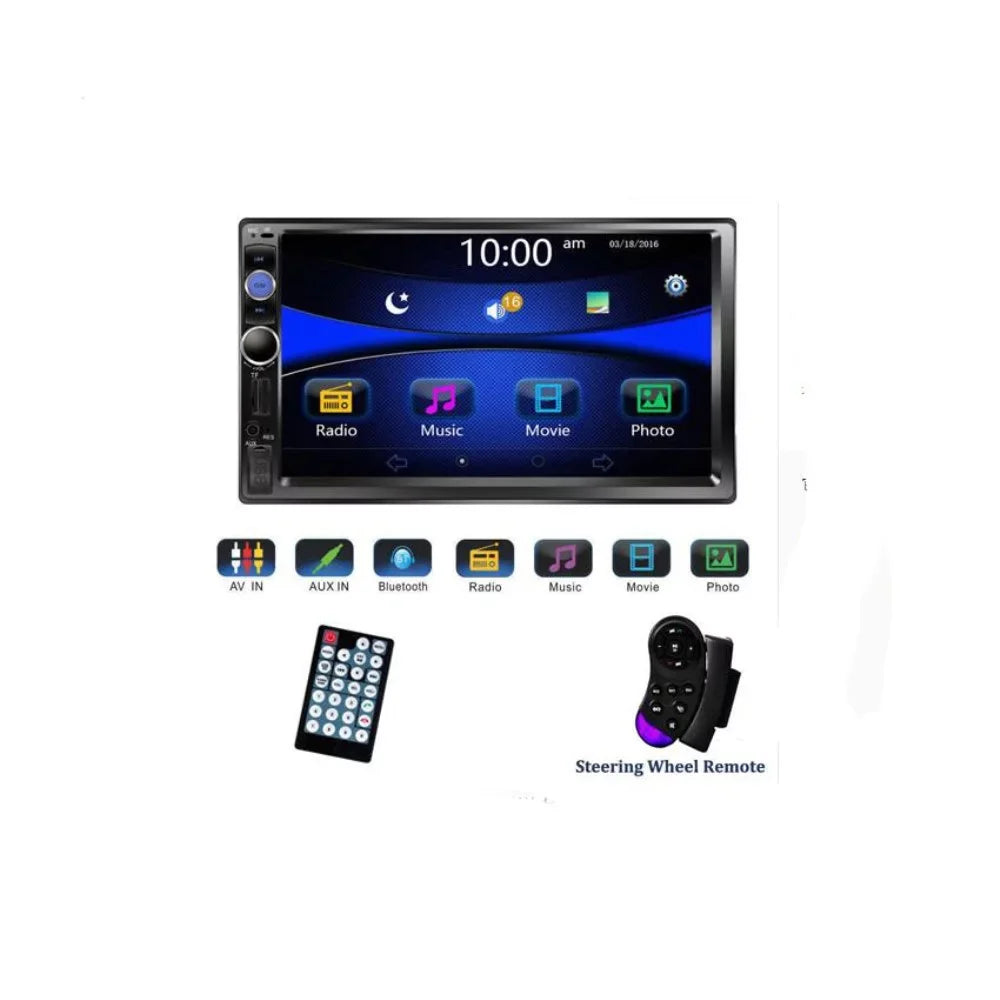 Tukinala Car Stereo Compatible with Apple Carplay and Android Auto, 7 Inch Double Din Car Stereo with Bluetooth, Touch Screen Car Radios  Player with / Input, Backup Camera, Mirror Link