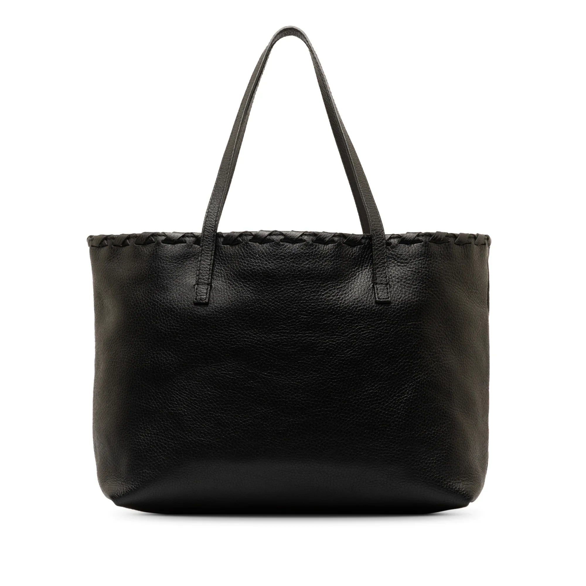 Pre-Owned Authenticated Gucci Bamboo Tassel Tote Calf Leather Black Tote Bag Unisex (Good)