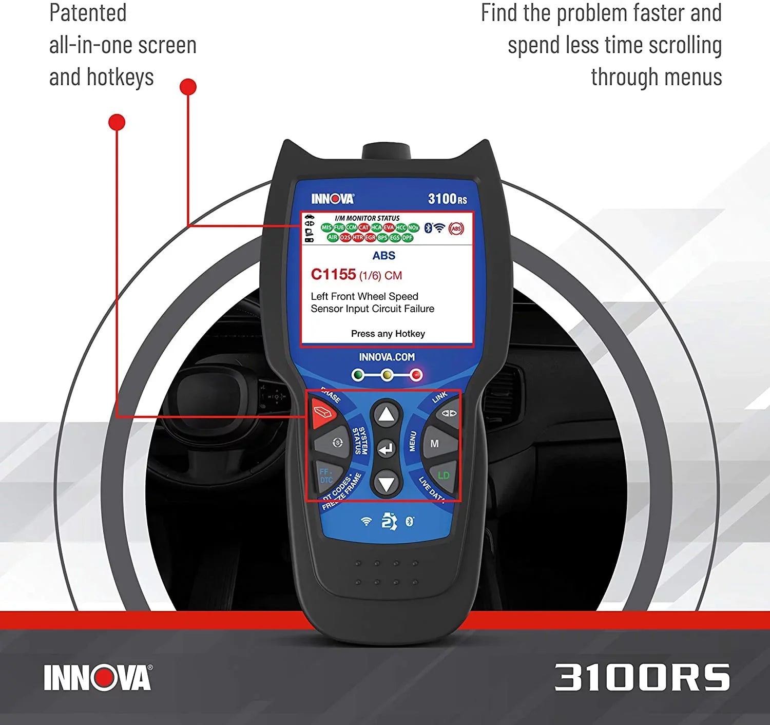 3100RS FixAssist Bluetooth Code Reader Vehicle Diagnostic Scanner