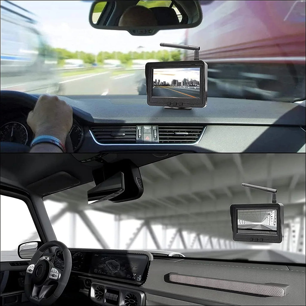 '-Qtech Wireless Backup Camera for Car, Waterproof Night Vision 170 Rear View Camera with 4.3""  Monitor for Truck,