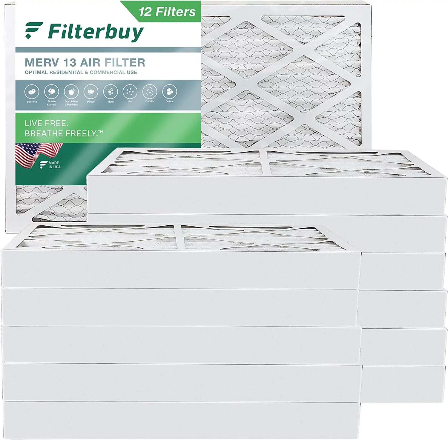 Filterbuy 16x30x4  13 Pleated   Furnace Air Filters (12-Pack)