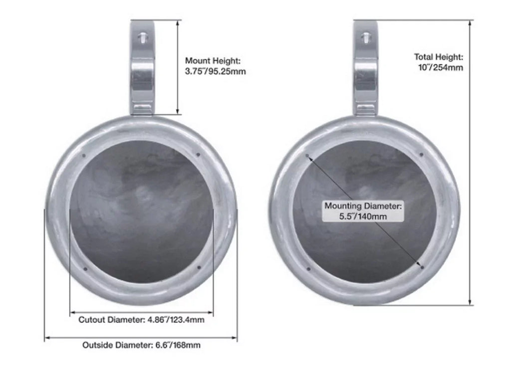2) Rockville  5.25" 360° Swivel White Aluminum Surface Mount Speaker Pods