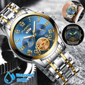 Waterproof Mens Quartz Watch Tourbillon Dial Business Classic Analog Wristwatch
