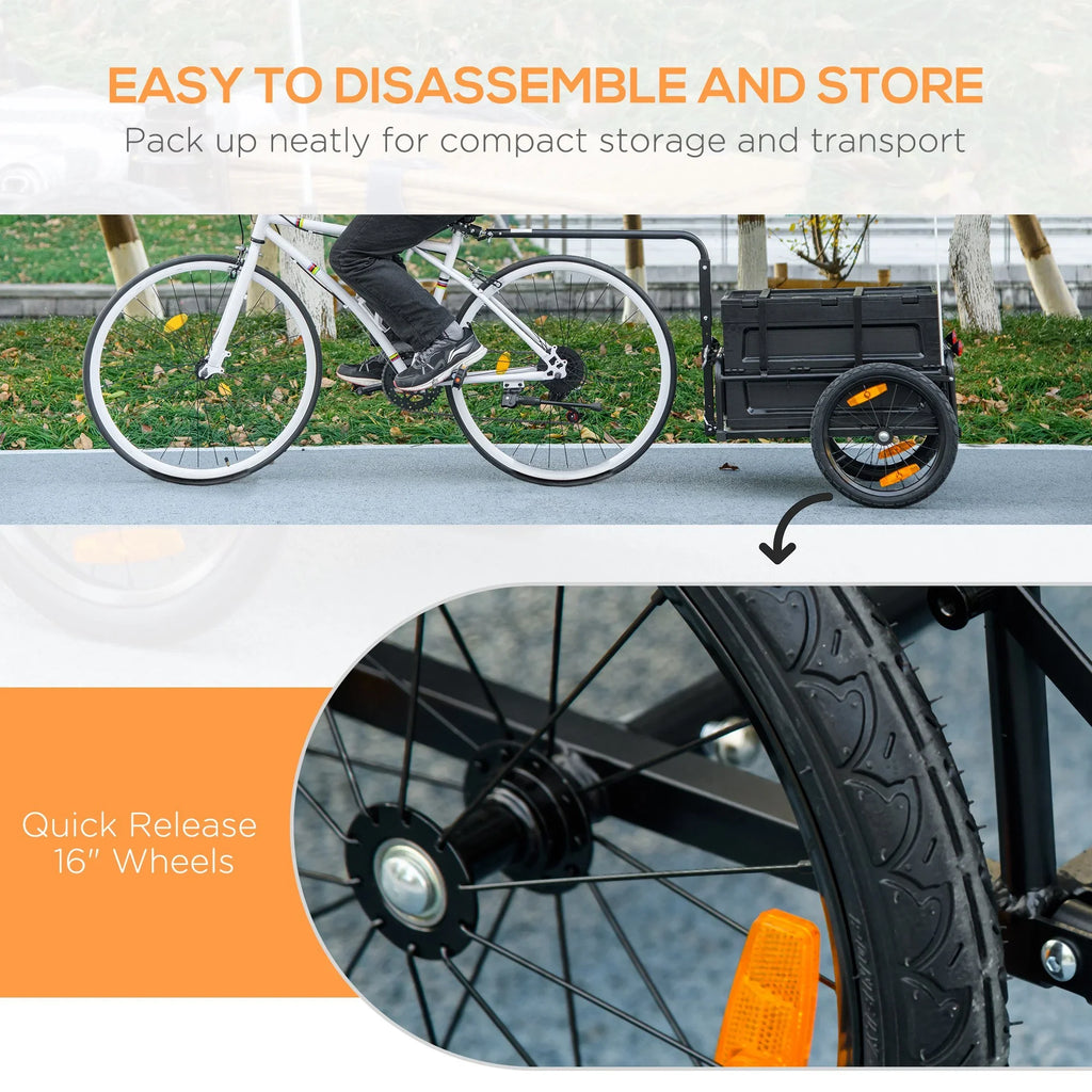 Aosom Bike Trailer Wagon with Removable Storage Box, No Bottom