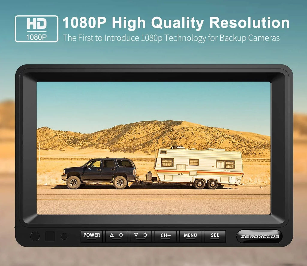 Wireless Backup Camera 7'' 1080P   Monitor  Waterproof Night Vision Parking System for /Truck/Trailer/Van/Bus