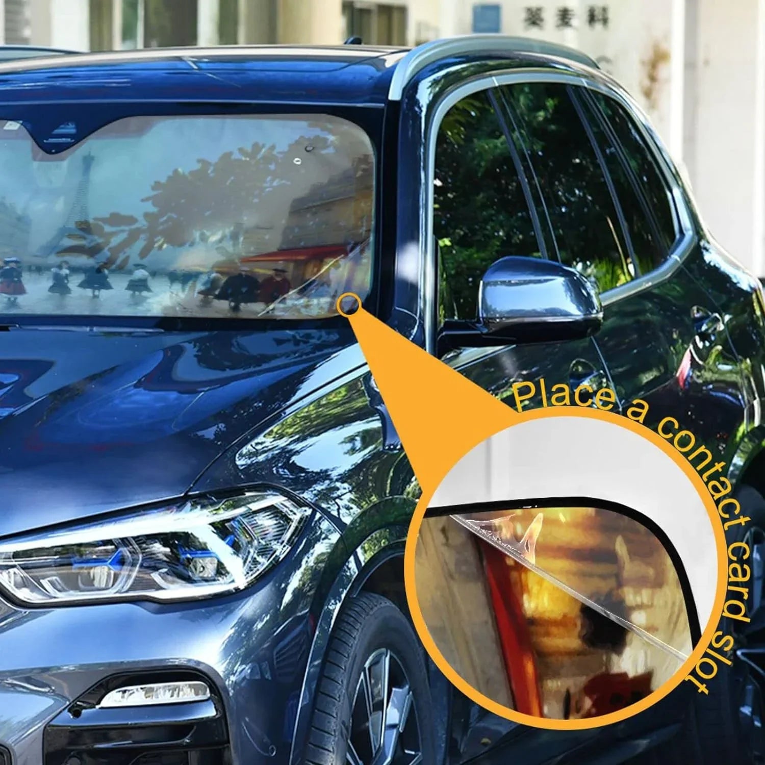 Wellsay Old Paris Landscape Car Windshield Sun Shade,oldable Visor Protector Keep Cool Sunshade Blocks  Rays and Accessories to Protect for Cars,SUVs,Trucks-55×27.6in