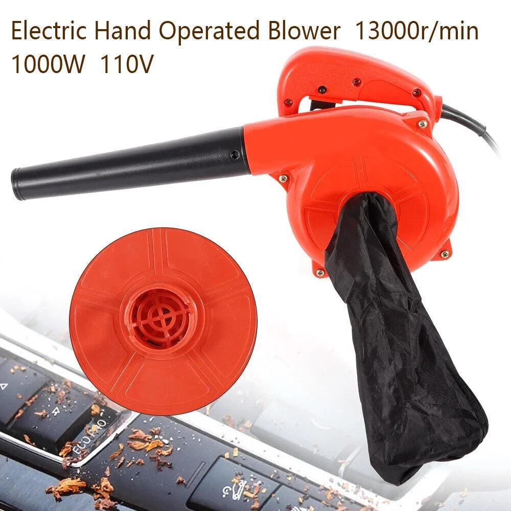 ZhdnBhnos 1000W 110V Electric Handheld Air Blower Mini Portable Vacuum Dust Removal Cleaner Computer Cleaning Machine 13000r/min