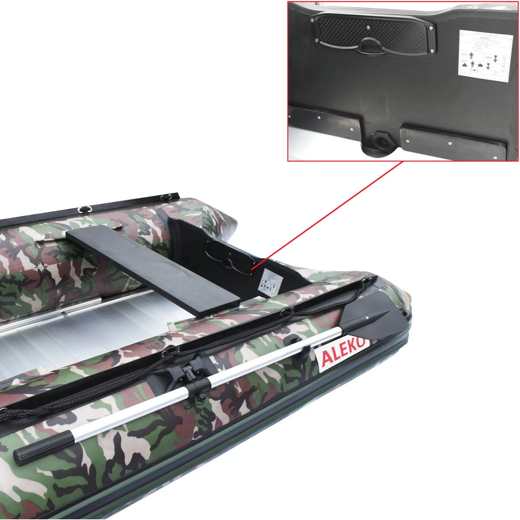 Inflatable Fishing Boat 4-Person Raft 10.5 feet - Camouflage
