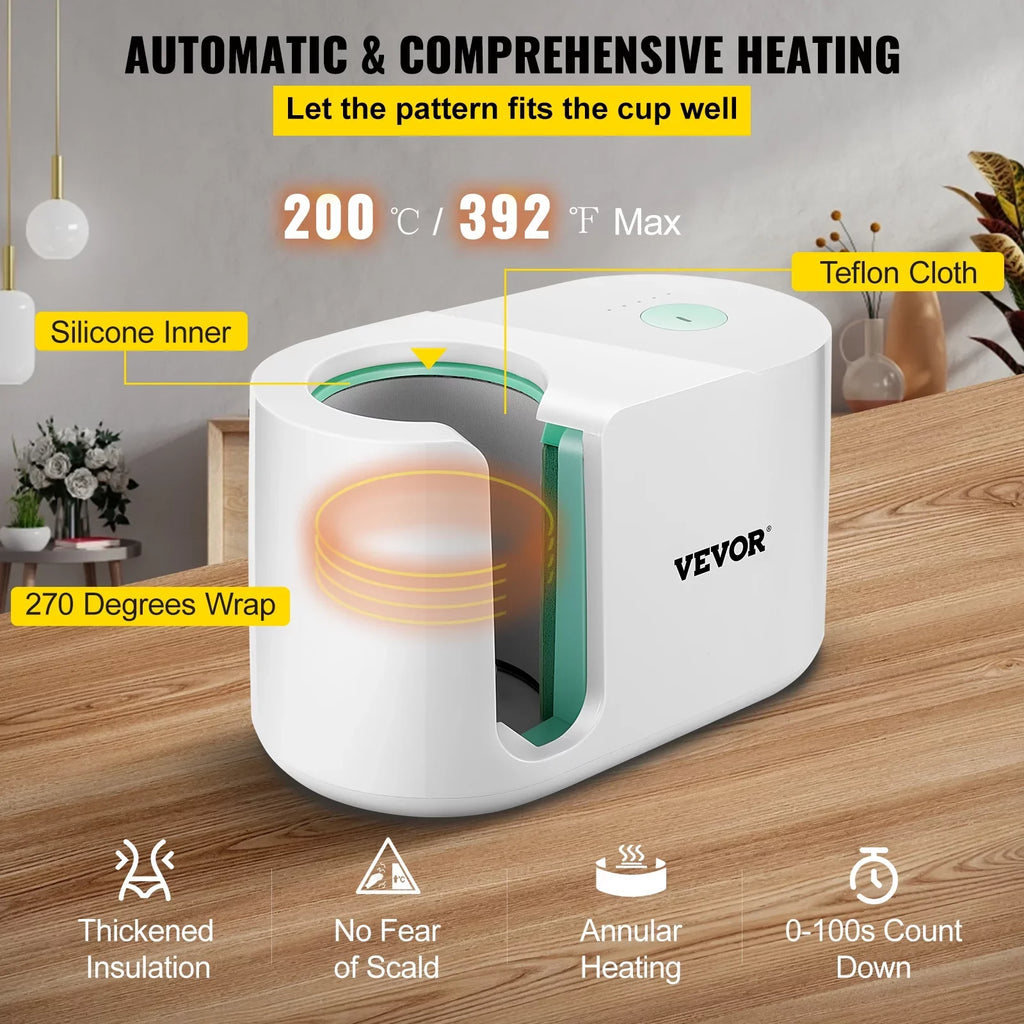 Mug Press Machine, Automatic Mug Heat Press 11-15oz, Cup Transfer Sublimation Portable Coffee Presser with One-touch Button, Pro Easy Mug Press Machine  Printing as Family Friends Presents Gi