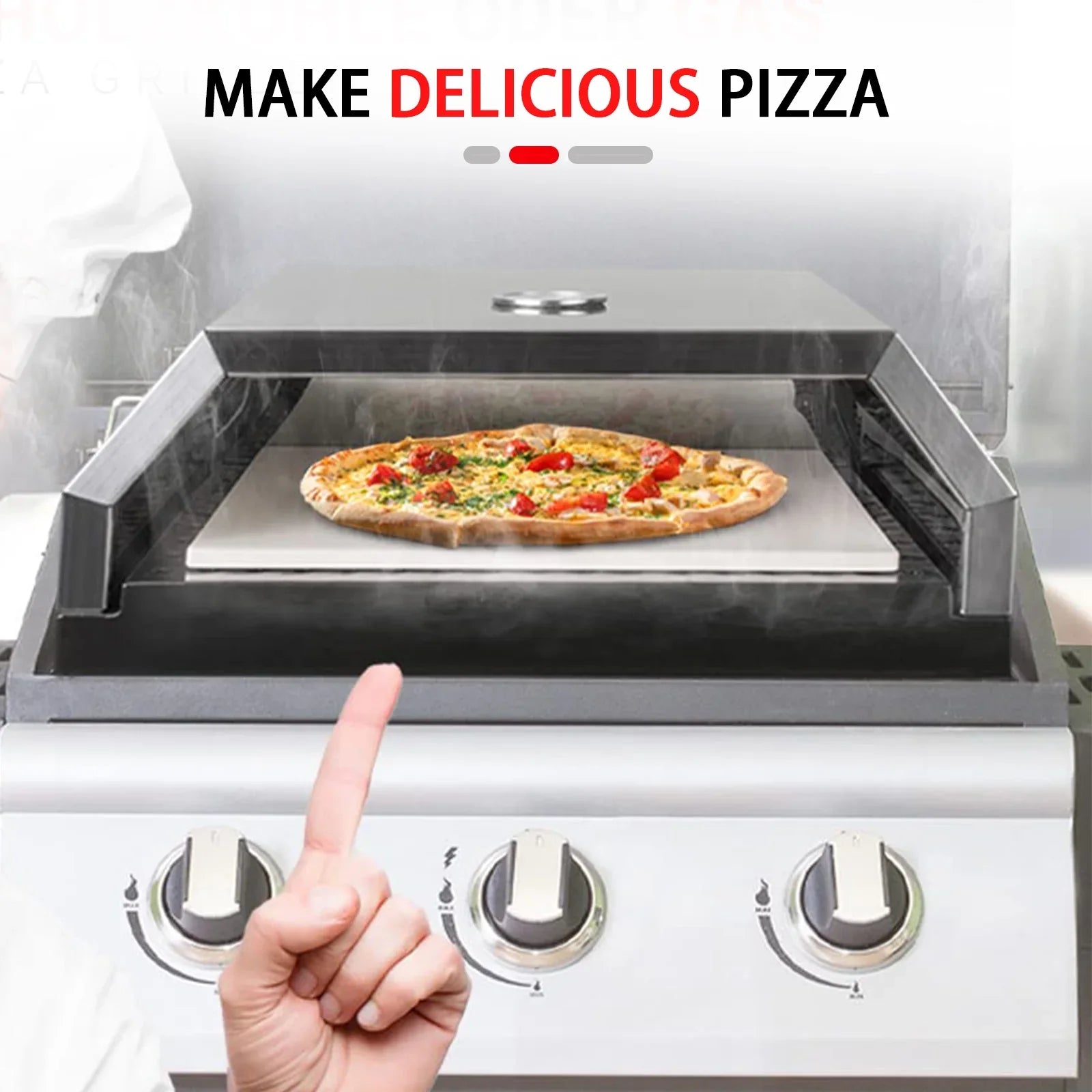 Grill Top Pizza Oven, Fits On Any Charcoal & Gas  Grill, Portable Pizza Oven, Easy Carry Handles, Home-made  Pizza Oven