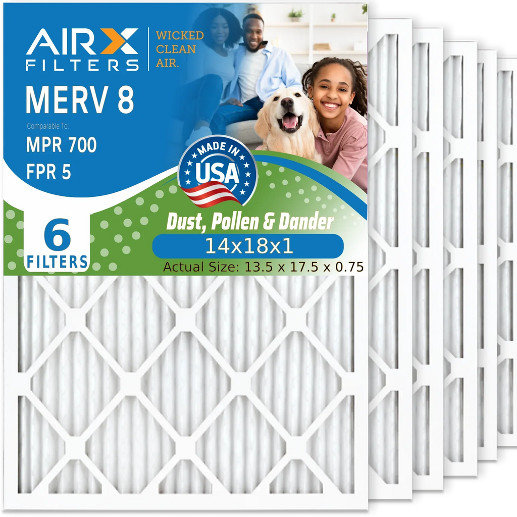 14x18x1 Air Filter  8 Comparable to  700 &  5 Electrostatic Pleated Air Conditioner Filter 6 Pack   Premium  Made 14x18x1 Furnace Filters by     .