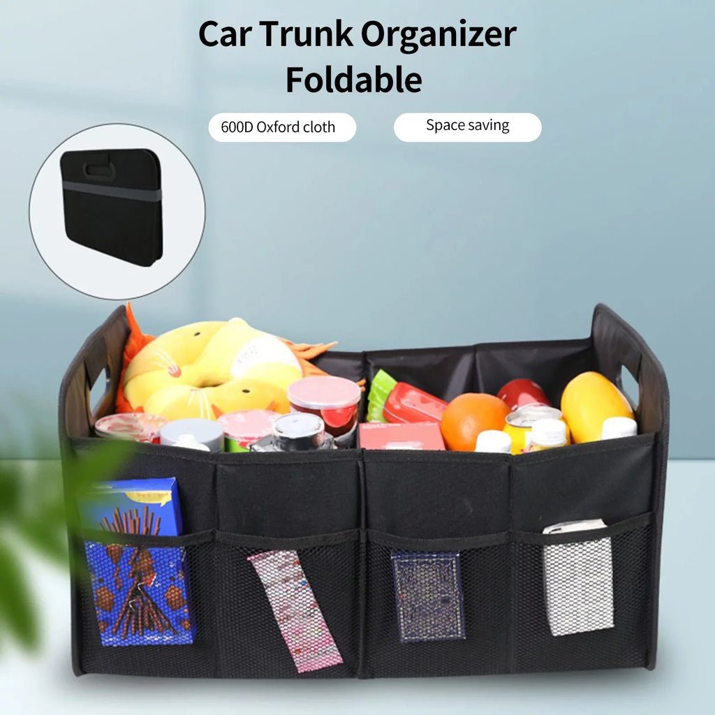 Docooler Car Trunk Organizer Car Trunk Storage Box Automotive Cargo Organizer Oxford Cloth Folding Car Storage Box 55L