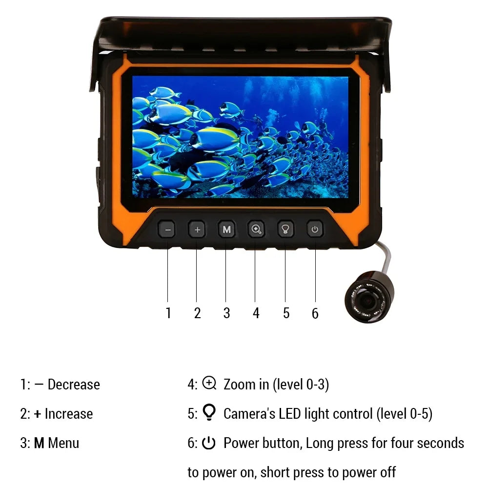 Underwater Fishing Camera 5in  , 120° Wide Angle, 500,000 Pixels, 8 Pcs  Night Vision Suitable for River/Ice Fishing