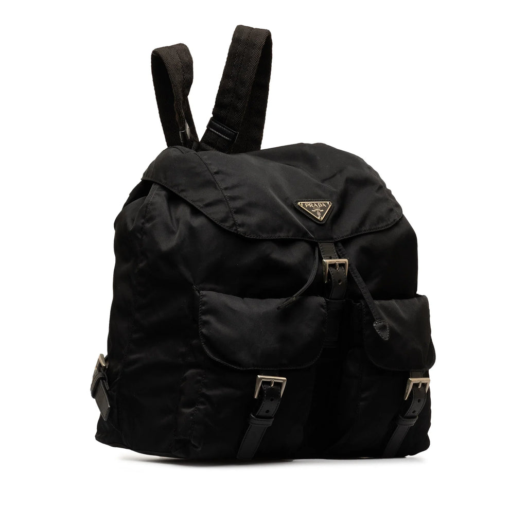 Pre-Owned Authenticated Prada Tessuto Backpack Nylon Fabric Black Unisex (Fair)