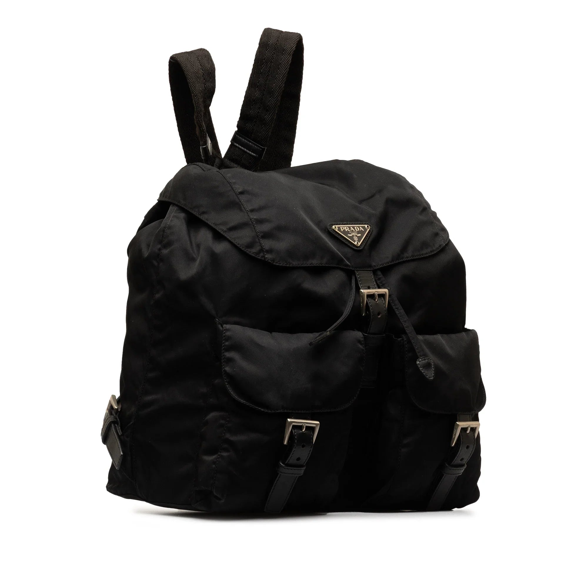 Pre-Owned Authenticated Prada Tessuto Backpack Nylon Fabric Black Unisex (Fair)