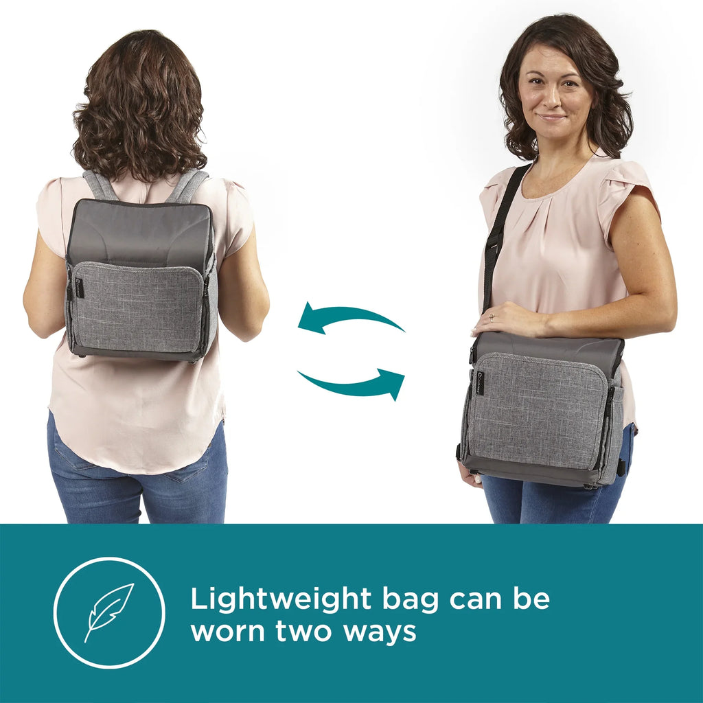 Contours Explore 2-in-1 Portable Booster Seat and Backpack Diaper Bag, Gray