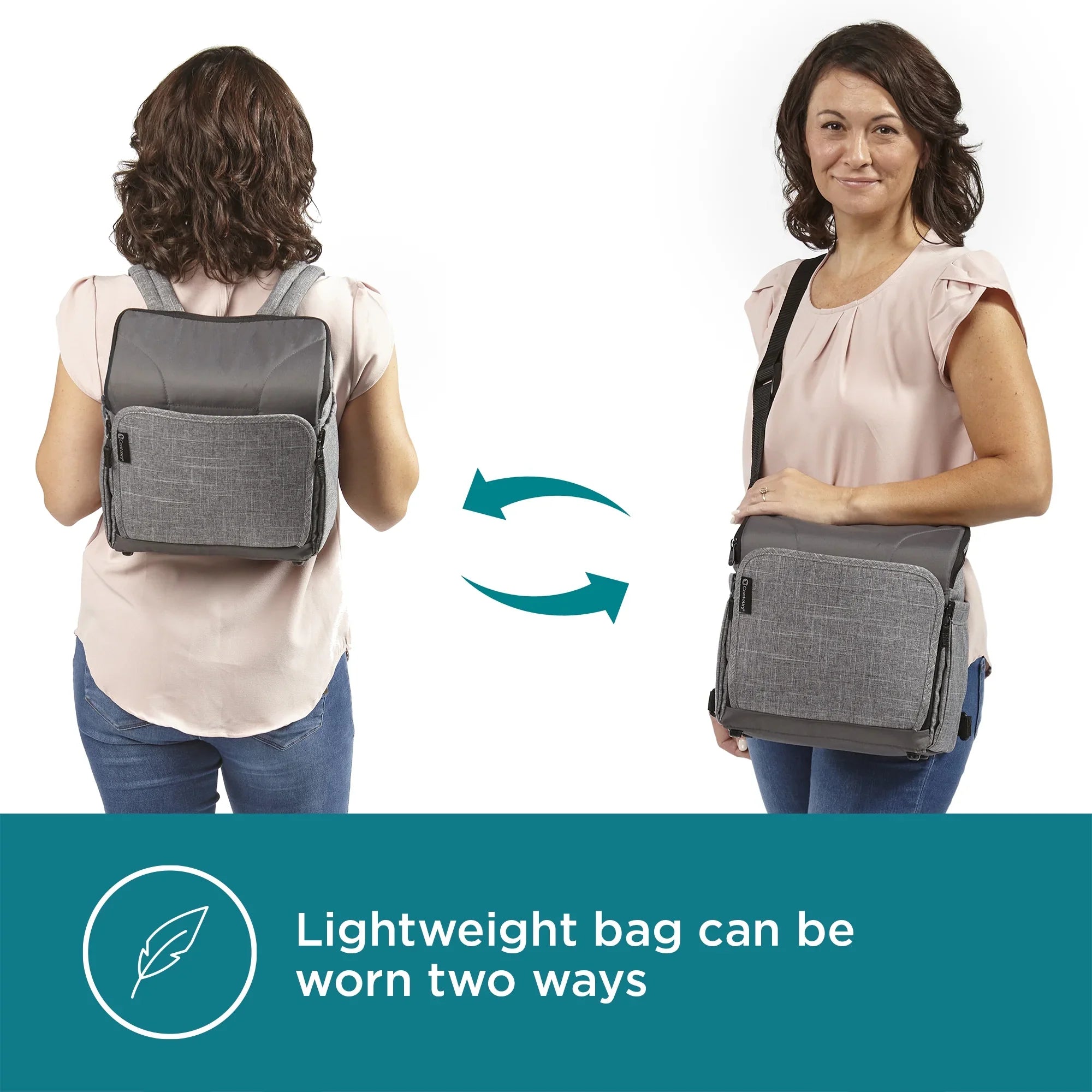 Contours Explore 2-in-1 Portable Booster Seat and Backpack Diaper Bag, Gray