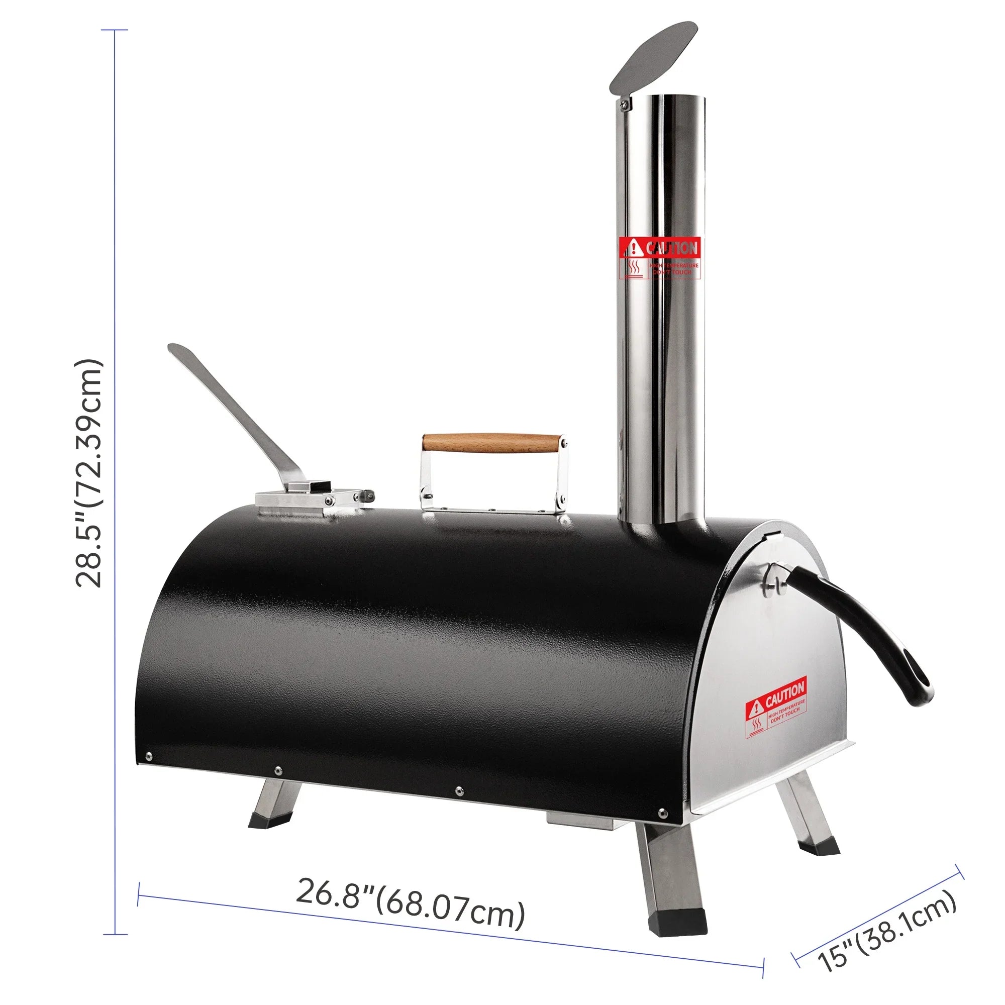 Outdoor Pizza Oven with Rotating Turntable and Built-in Thermometer - 43.0 - Elevate your outdoor cooking with our versatile pizza oven!