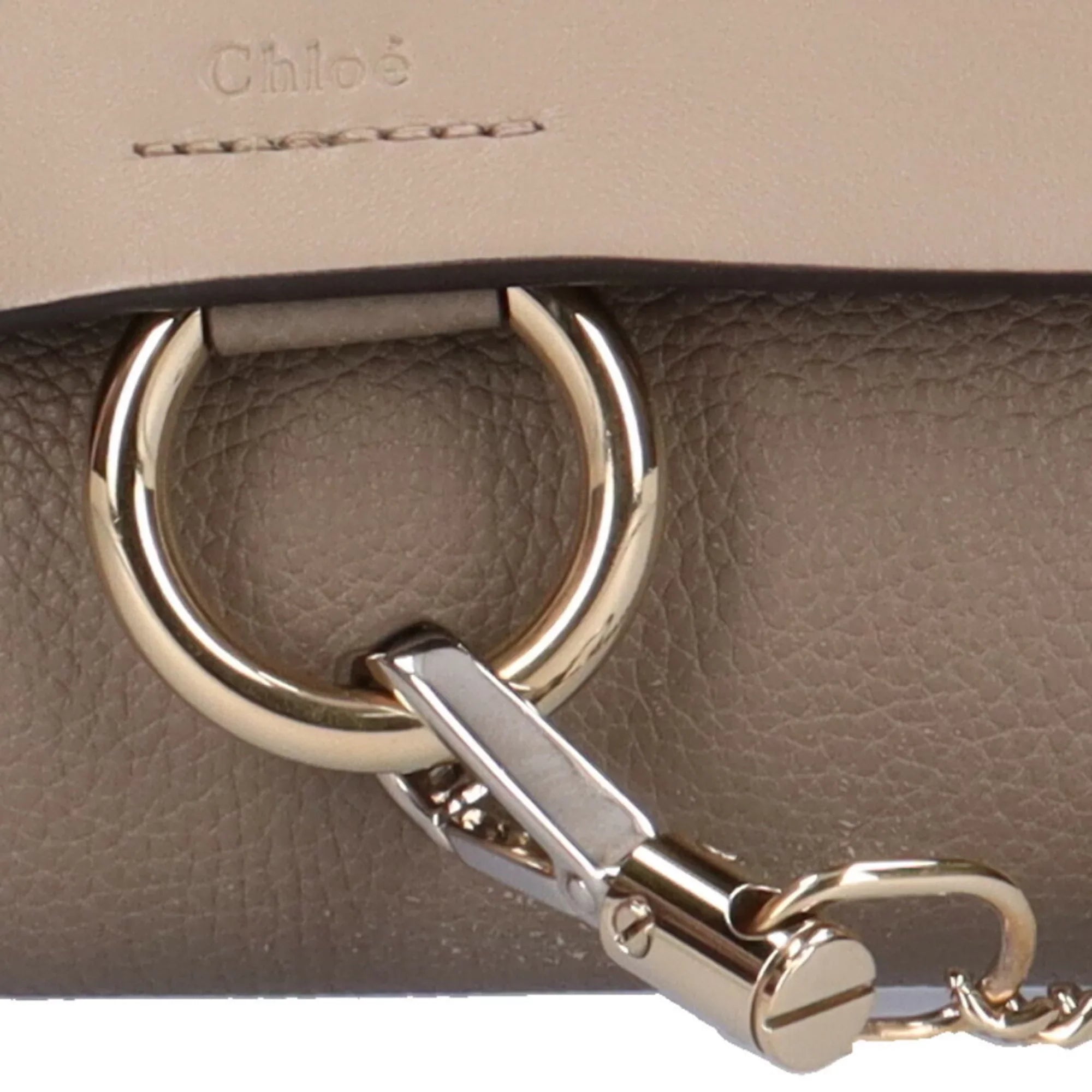 Pre-Owned Chloé Chloe Faye shoulder bag leather gray ladies (Fair)